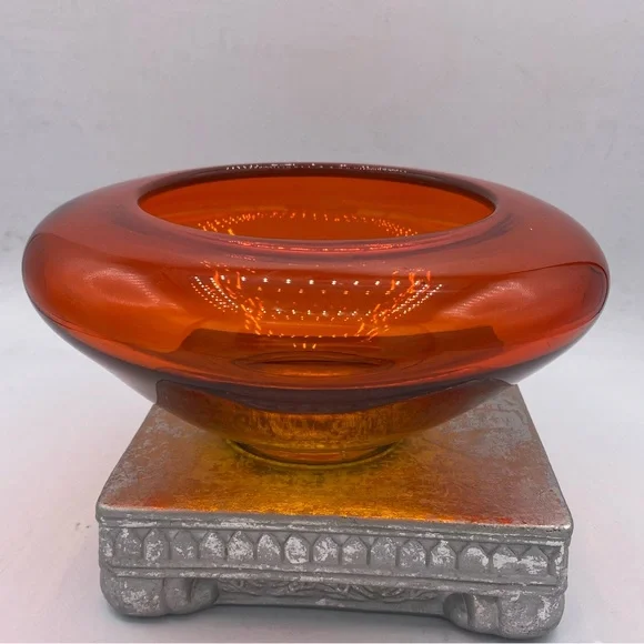 Vintage Viking Glass Amberina Ivy Ball Vase Mid-Century Modern Art Glass Vase - Picture 8 of 8